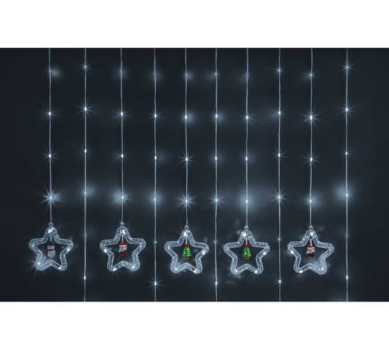 Изображение товара Гирлянда Navigator 95 013 NGF-D035-02 бахрома звезды и фигурки, CW 3х0.6 м, IP20 95013
