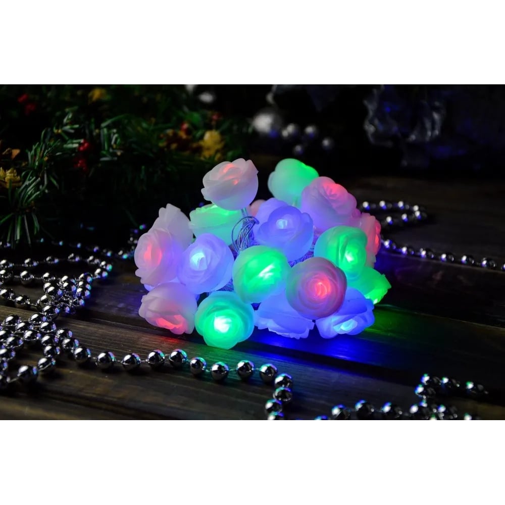 Изображение товара Гирлянда ТМ BIKSON 28 ламп Розочки LED разноцветное свечение 4м