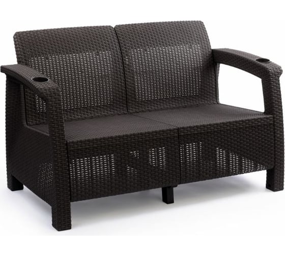 Изображение товара Диван WORKY ротанг, 2-х местный, 127x70x79 см, мокко ARD257734