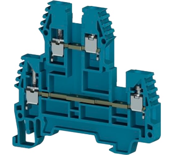Изображение товара Клеммник Klemsan 2-х ярусный, 2,5мм.кв., синий; PIK2,5N 100 шт. 0.0.0.3.317101