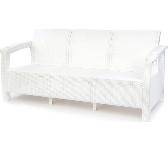 Изображение товара Диван WORKY ротанг, 3-х местный, 188x70x79 см, белый ARD132855