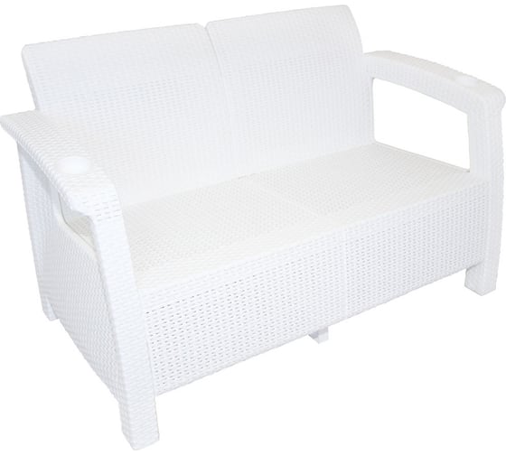 Изображение товара Диван WORKY ротанг, 2-х местный, 127x70x79 см, белый ARD132853