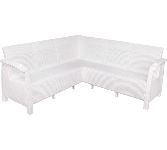 Изображение товара Угловой диван WORKY Ротанг плюс без подушки, 200x200x79 см, белый ARD132857