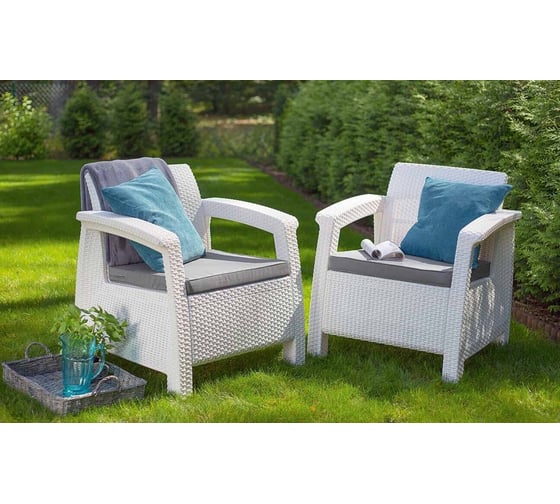 Изображение товара Садовое кресло WORKY искусственный ротанг, белое 73x70x79 см. ARD138408