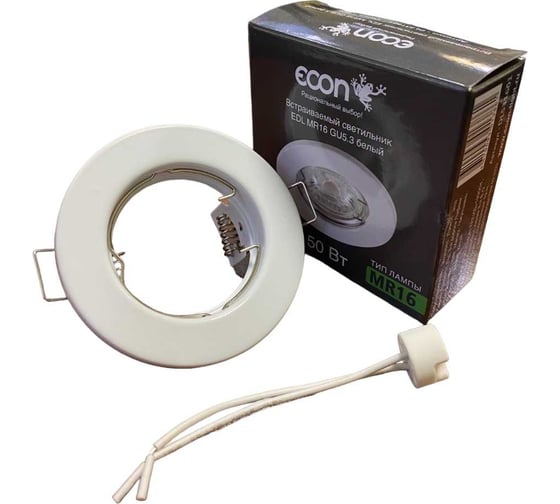 Изображение товара Встраиваемый светильник EconEDL mr16 gu5.3 белый, арт. DL531601