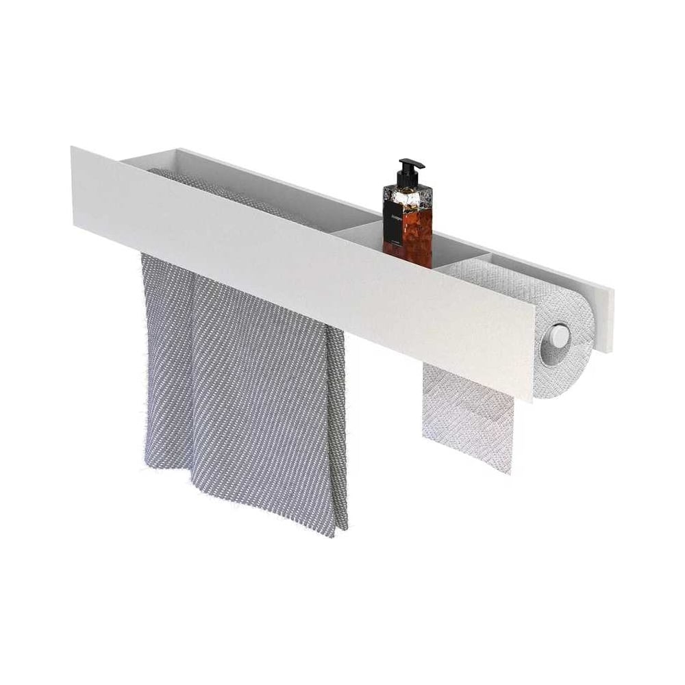 Изображение товара Полка Граф Держалкин Skyline trio 70x13x9, полотенце-полка-т/б, белая Fl-sky-tr70пптб-б