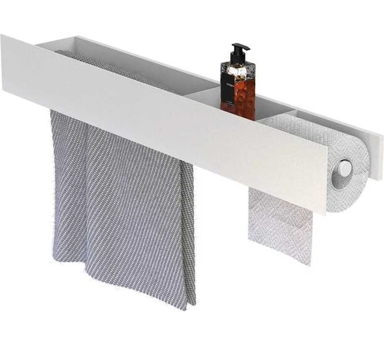 Изображение товара Полка Граф Держалкин Skyline trio 70x13x9, полотенце-полка-т/б, белая Fl-sky-tr70пптб-б