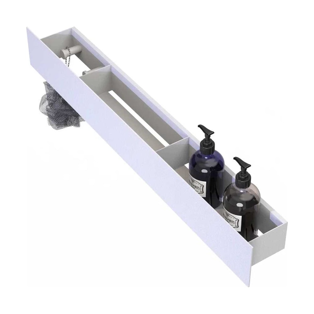 Изображение товара Полка Граф Держалкин Skyline patron 70x9.2x9 с крючками белая настенная