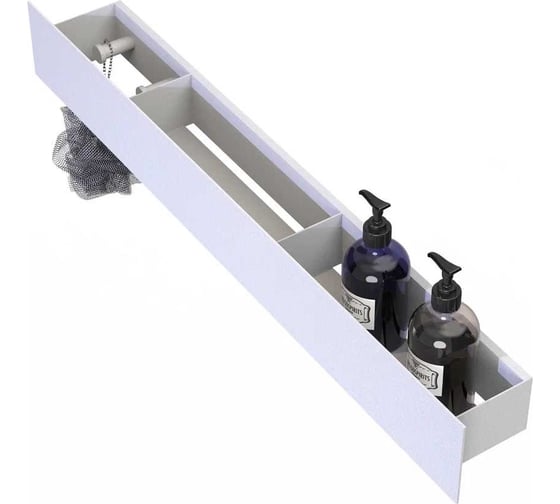 Изображение товара Полка Граф Держалкин Skyline patron 70x9.2x9, крючки слева, белая Fl-sky-pa70л-б