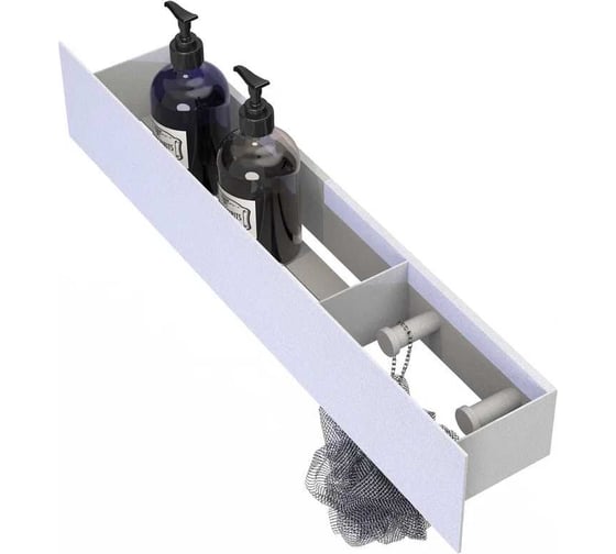 Изображение товара Полка Граф Держалкин Skyline patron 50x9.2x9, крючки справа, белая Fl-sky-pa50п-б