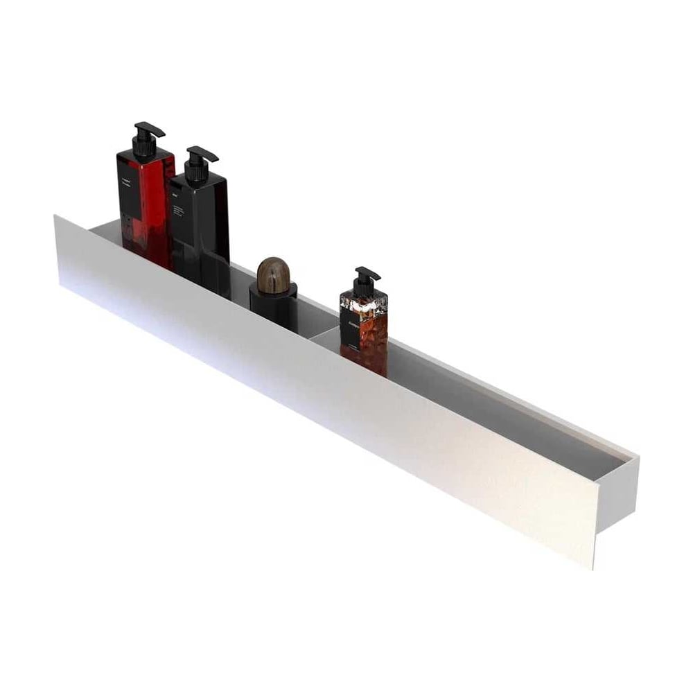 Изображение товара Полка Граф Держалкин Skyline mono белая 80x9.2x9 стеклянная стиль лофт