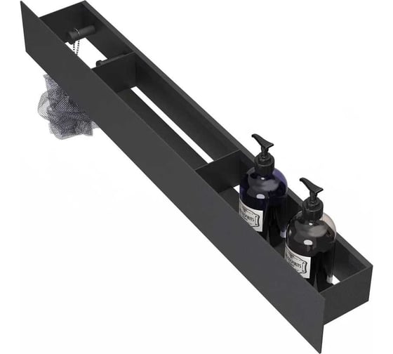 Изображение товара Полка Граф Держалкин Skyline patron 70x9.2x9, крючки слева, черная Fl-sky-pa70л-ч