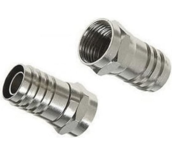 Изображение товара Разъем штекер f Ripo на кабель rg-6, sat-50, sat-703 под обжим standart латунь, никель (упк.10шт.) 005-300027-10