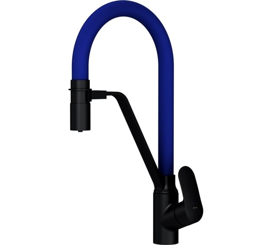 Изображение товара Смеситель для кухни AM.PM Likeс каналом для питьевой воды и гибким изливом, черный, синий излив F8007827