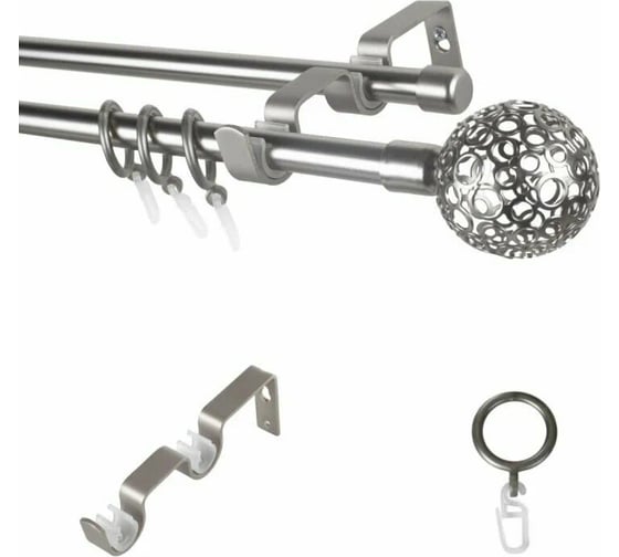 Изображение товара Металлический карниз LM DECOR лайт ажур диаметр 16/16 мм, 2 м, сатин SC09512131200SN