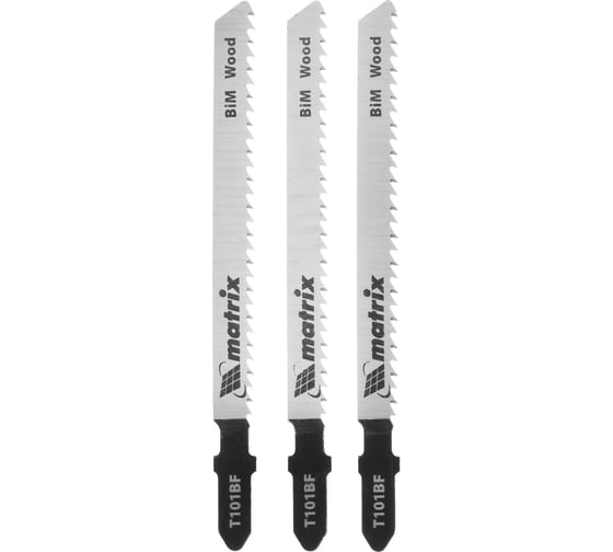 Изображение товара Полотна для электролобзика по дереву T101BF (75 мм; 2.5 мм; 3 шт.) MATRIX 78211