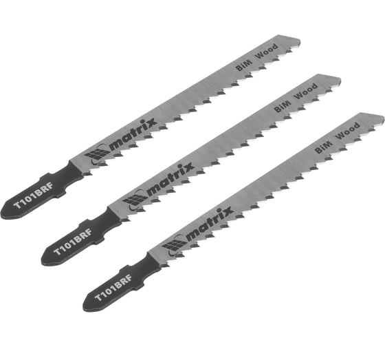 Изображение товара Полотна для электролобзика по дереву T101BRF (75 мм; 2.5 мм; 3 шт.) MATRIX 78213