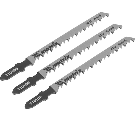 Изображение товара Полотна для электролобзика по дереву T101DF (75 мм; 4 мм; 3 шт.) MATRIX 78212