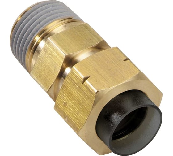 Изображение товара Фитинг механический прямой латунный 1/4M-R1/4 CDC Pneumatics CC 1/4-02