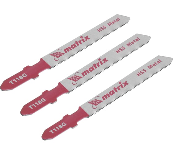 Изображение товара Полотна для электролобзика по металлу T118G (50 мм; 0.8 мм; 3 шт.) MATRIX 78206