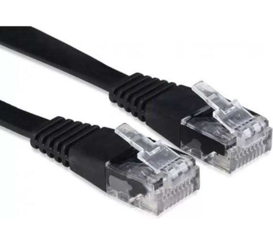 Изображение товара Плоский патч-корд Ripo utp4 cat 6, rj45-rj45, 2,0 m, pvc (черный) 003-300137