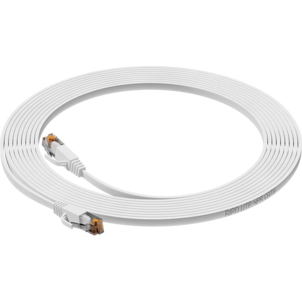 Плоский патч-корд Ripo utp4 cat 6, rj45-rj45, 3,0 m, pvc (белый) 003-300140