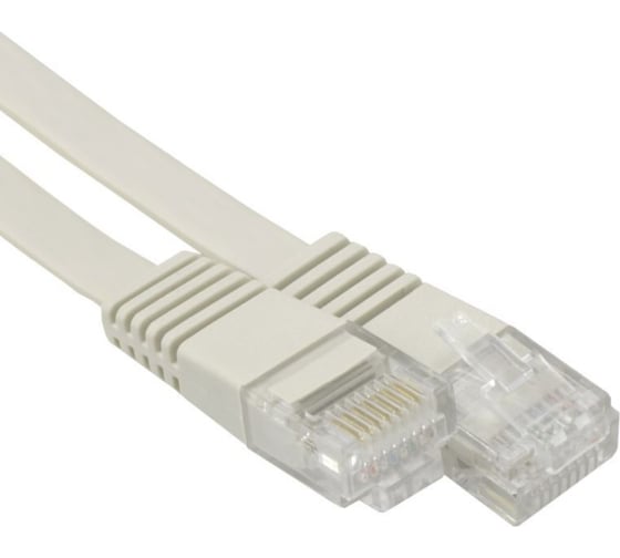 Изображение товара Плоский патч-корд Ripo utp4 cat 6, rj45-rj45, 3,0 m, pvc (белый) 003-300140