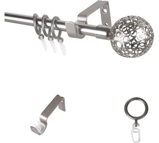 Изображение товара Металлический карниз LM DECOR лайт ажур диаметр 16 мм, 2.4 м, сатин SC09511131240SN