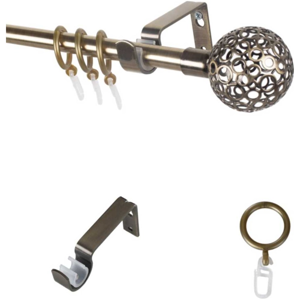 Изображение товара Металлический карниз LM DECOR лайт ажур диаметр 16 мм, 3 м, антик SC09511131300AB