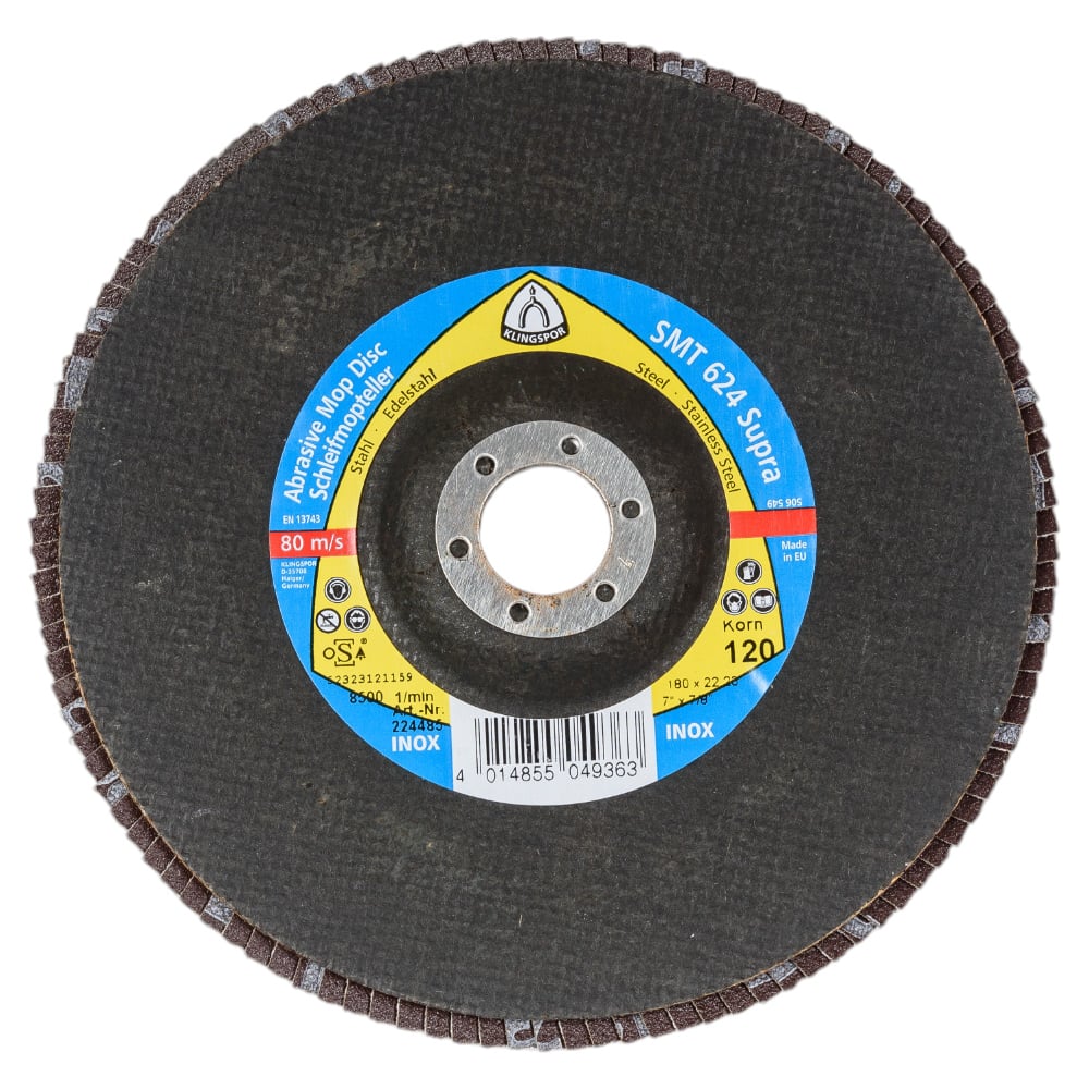 Изображение товара Круг лепестковый тарельчатый SMT 624 Supra 180x22.23 мм цирконий Р120 Klingspor