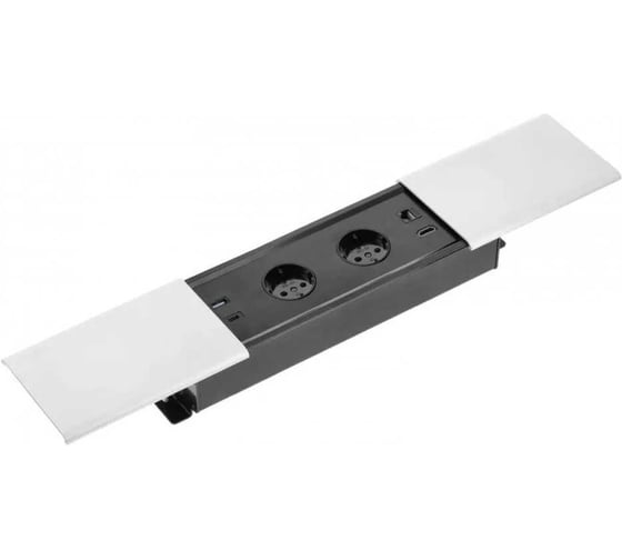 Изображение товара Врезной удлинитель GTV прямоугольный, prestino, 2xschuko, 1xusb-a/5v, 1xtype-c/5v, hdmi, lan, вилка, провод 1,5 м, белый AE-PB2SPRES-10