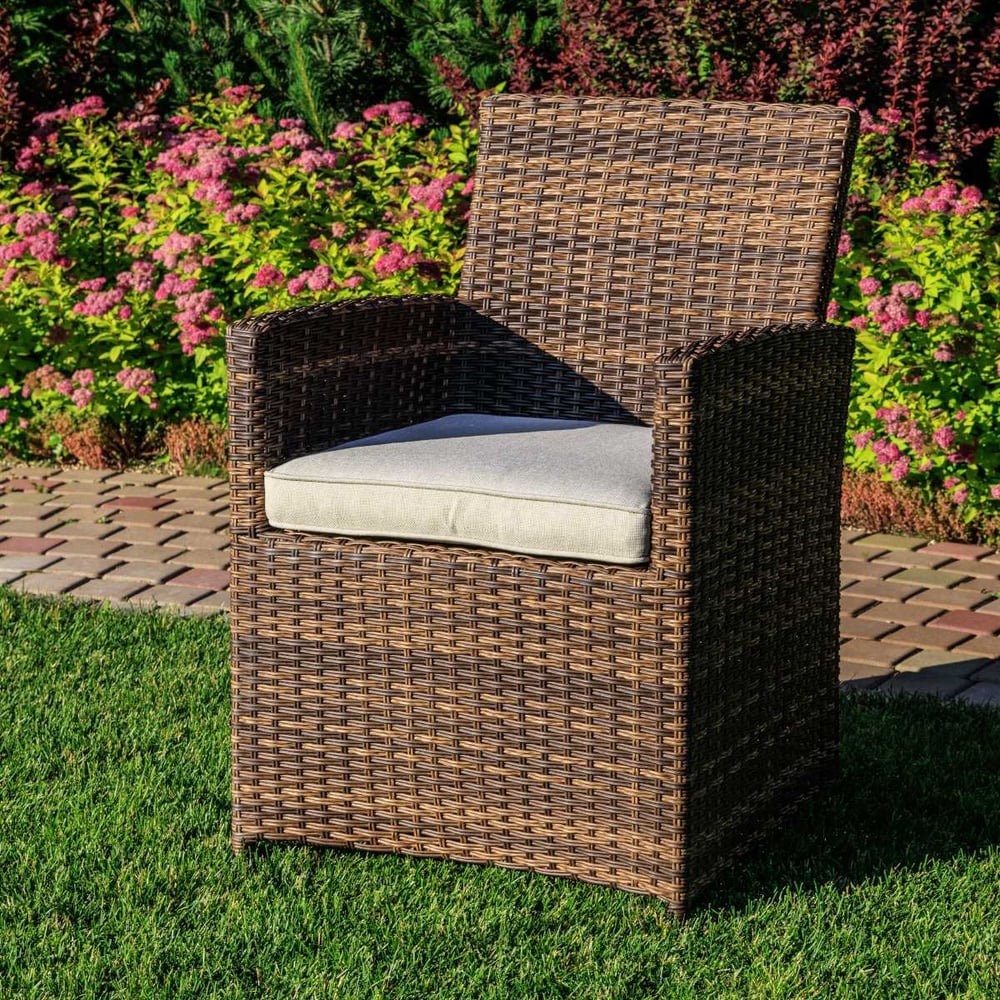 Изображение товара Обеденное кресло Royal Family FIONA коричневое с подушкой и подлокотниками