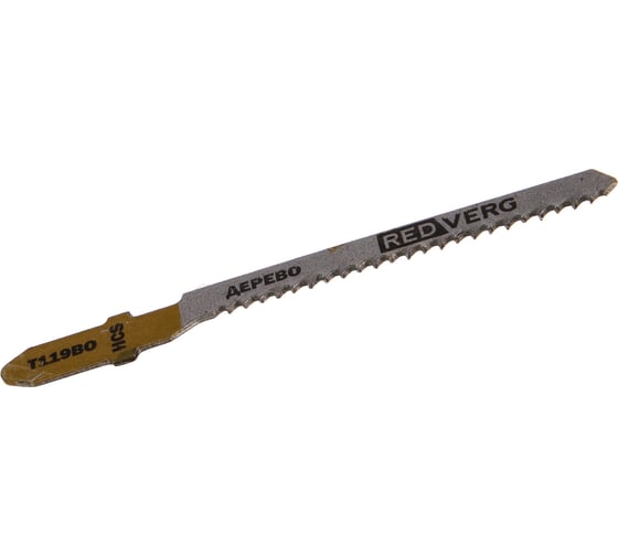 Изображение товара Пилка для лобзика по дереву, ДСП T119BO криволинейный рез, HCS 2 шт. REDVERG 6623539