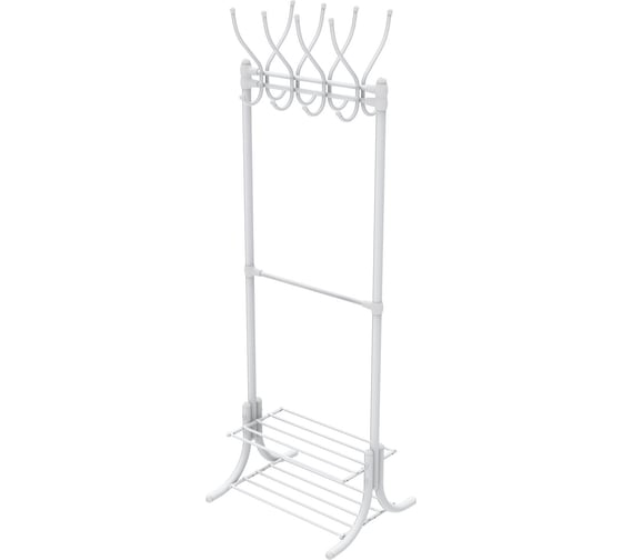 Изображение товара Гардеробная вешалка с полками Nika НИКА ВГП60-8 ВГП60-8/МБ матовый белый