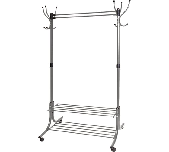 Изображение товара Гардеробная вешалка с полками Nika НИКА ВГП90-6/С серый