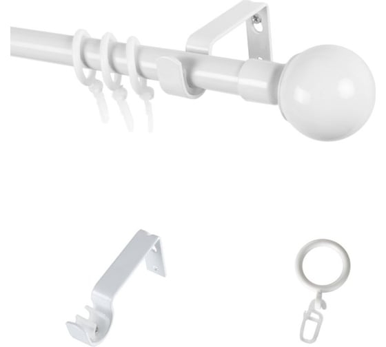 Изображение товара Металлический карниз LM DECOR лайт сфера, диаметр 19 мм, 2 м, белый глянец SC64613131200WH