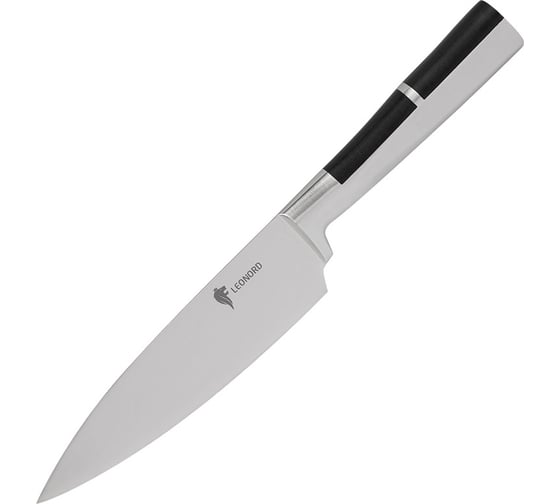 Изображение товара Поварской цельнометаллический нож Leonord profi с вставкой из абс пластика, 20 см 106016