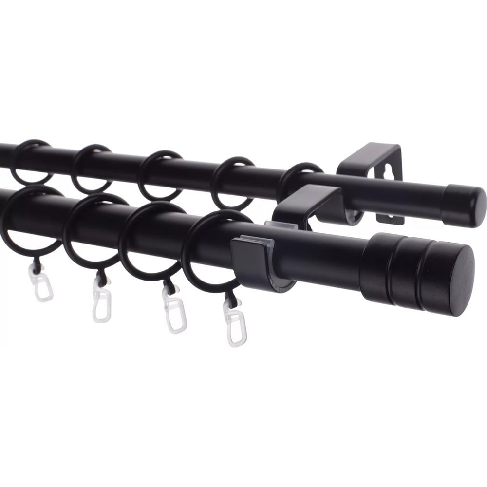 Изображение товара Металлический карниз LM DECOR лайт цилиндр диаметр 25 мм длина 1.6 м черный матовый