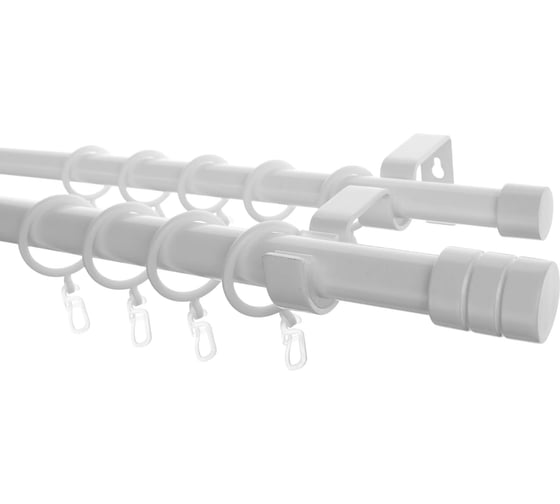 Изображение товара Металлический карниз LM DECOR лайт цилиндр, диаметр 25/19 мм, 3 м, белый глянец SC08814131300WH