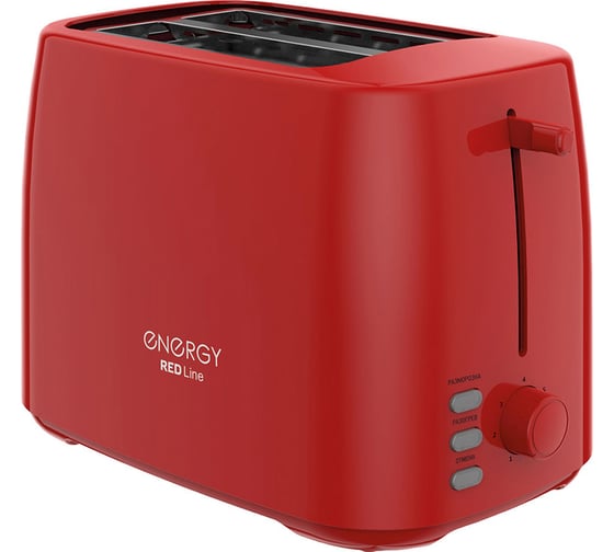 Изображение товара Тостер Energy EN-260 6 степеней прожарки, поддон для крошек, 800 Вт, красный 106197