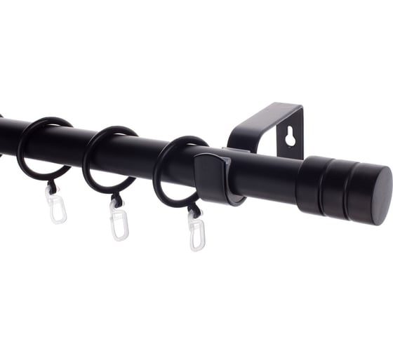 Изображение товара Металлический карниз LM DECOR лайт цилиндр, диаметр 25 мм, 1.6 м, черный матовый SC08813131160MB