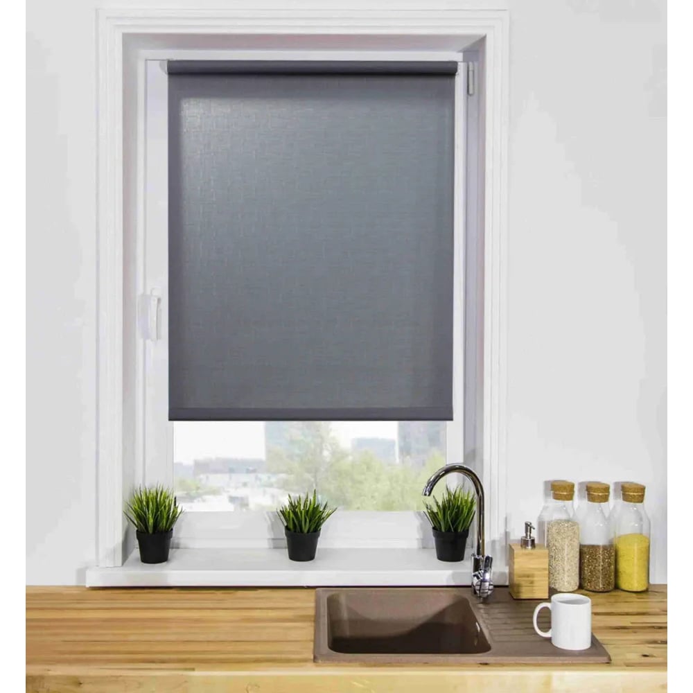 Изображение товара Рулонная штора LM DECOR lm 30-11 серый 61x160 см современная защита от солнца