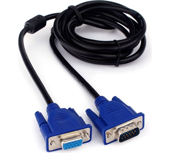 Изображение товара Кабель удлинитель Cablexpert vga pro, 1.8м, 15m/15f, экран, ферритовые кольца, пакет, CC-PVGAX-1.8M