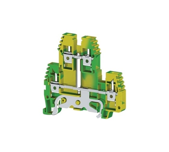 Изображение товара Клеммник Klemsan 2-х ярусный, с внутр. перемычкой, с конт. на землю, 4 мм.кв., (земля); PIK 4NT 100 шт. 0.0.0.3.336570