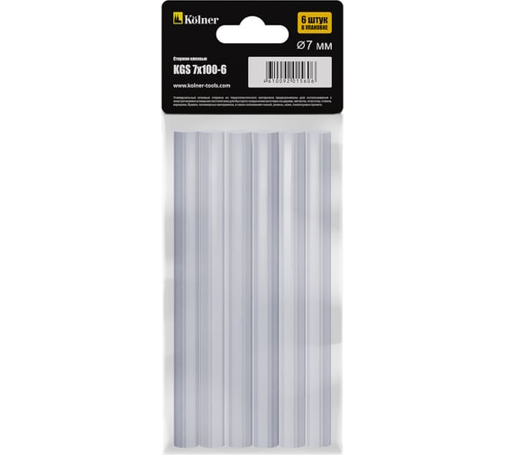 Изображение товара Стержни клеевые Kgs 7x100 мм, 6 шт Kolner 8102100047
