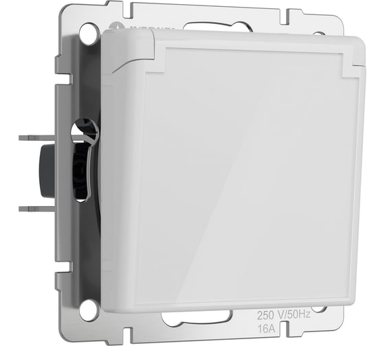 Изображение товара Влагозащищенная розетка WERKEL с заземлением, с защитной крышкой и шторками (белый акрил) w1171241 a064013