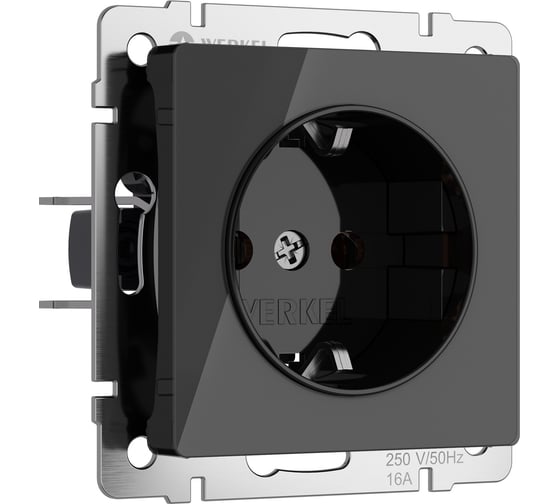 Изображение товара Розетка WERKEL с заземлением (черный акрил) w1171048 a064041