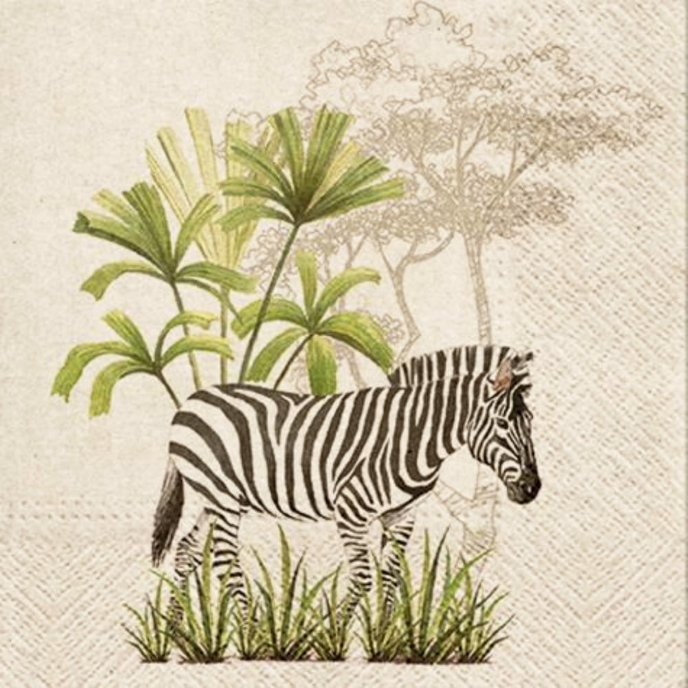 Изображение товара Бумажные салфетки EUROHOUSE Крафт Зебра 33х33 см 2 слоя 25 шт экологичные