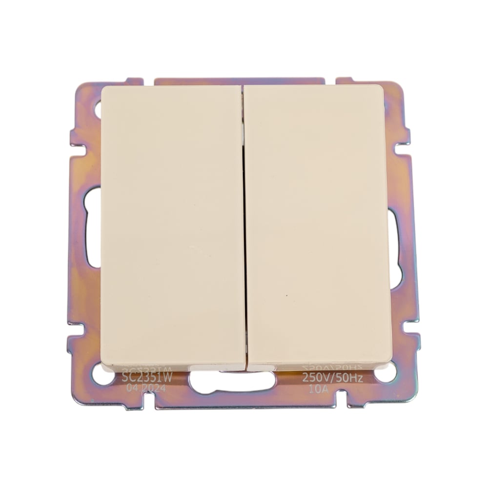 Изображение товара Двухклавишный перекрестный выключатель WERKEL айвори акрил для скрытой установки