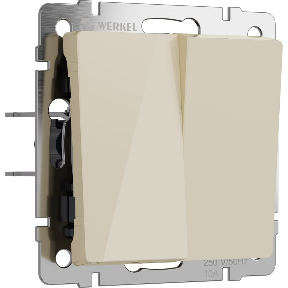 Изображение товара Перекрестный двухклавишный выключатель WERKEL (айвори акрил) w1123043 a064066